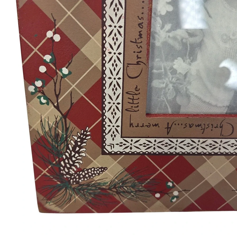 Danielson Designs Holiday Picture Frame Christmas Decor Red Ageworn Table Wall